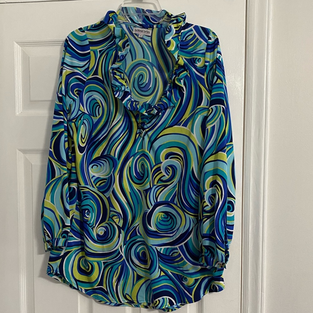 Silky Buckhead Betties lightweight and colorful Tunic - EUC